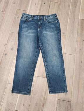 Talbots Stretch Crop Blue Jeans Womens 10P Petite Mid Rise Casual